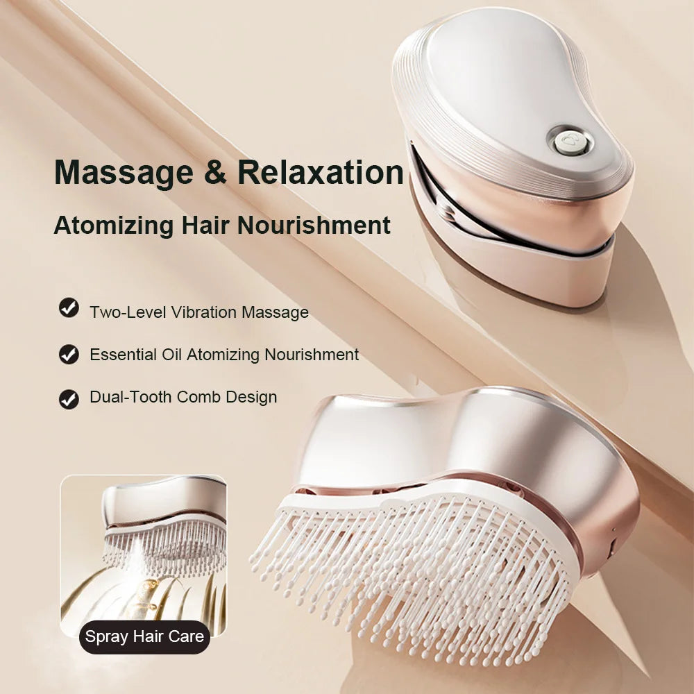 Massage Comb Electric Spray Massager Essential Oil Hair Growth Vibration Atomized Anti Hair Loss Scalp Portable Care Tools
